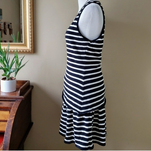 Derek Lam 10 Crosby, Striped Sleeveless Ruched Dress, Medium - Picture 5 of 8